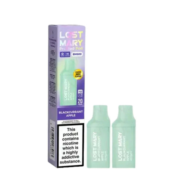 Lost Mary BM600 Prefilled Pods box of 10 in Black Currant Apple Flavour at Vapernest Wholesale