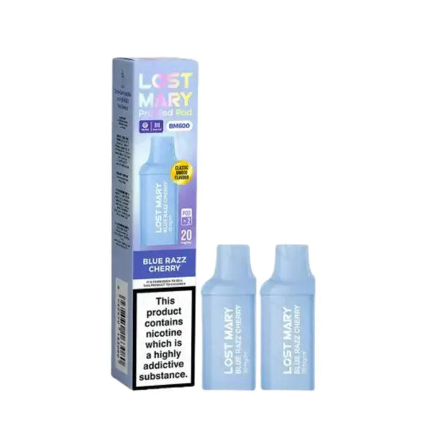 Lost Mary BM600 Prefilled Pods box of 10 in Blue Razz Cherry Flavour at Vapernest Wholesale