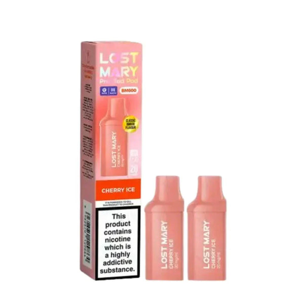 Lost Mary BM600 Prefilled Pods box of 10 in Cherry ice Flavour at Vapernest Wholesale