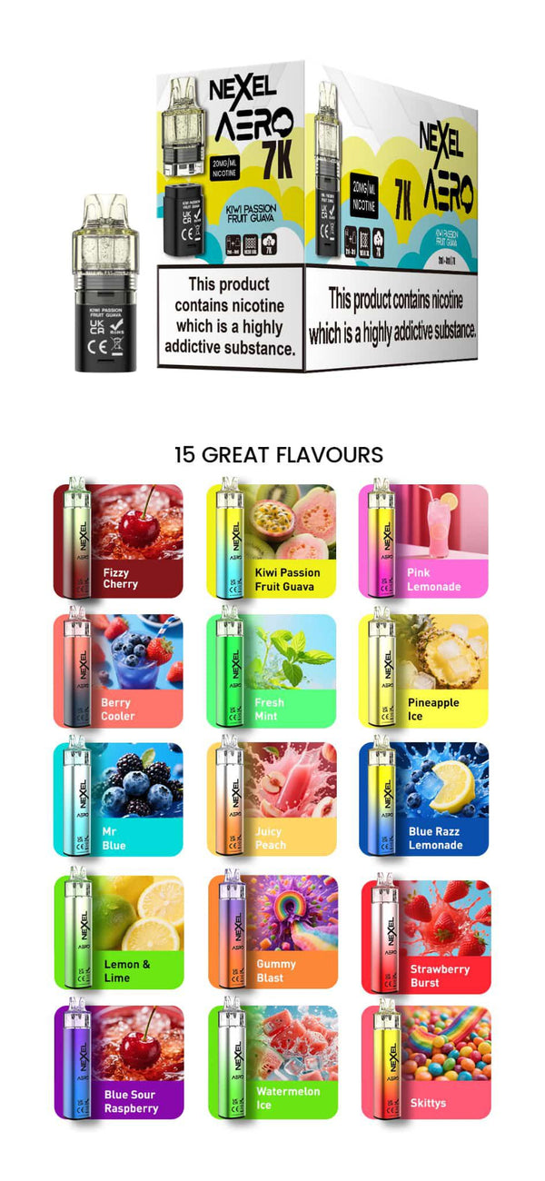 Nexel Aero 7k Prefilled Pod Vape Kit Pack of 5 - Wholesale Price !