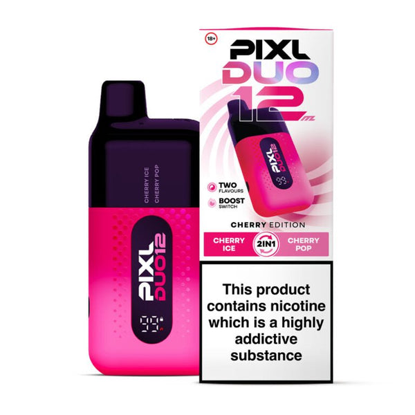 Pixl Duo 6000 Disposable Vape Box of 5 in Cherry Ice Flavor Available at Vapernest Wholesale