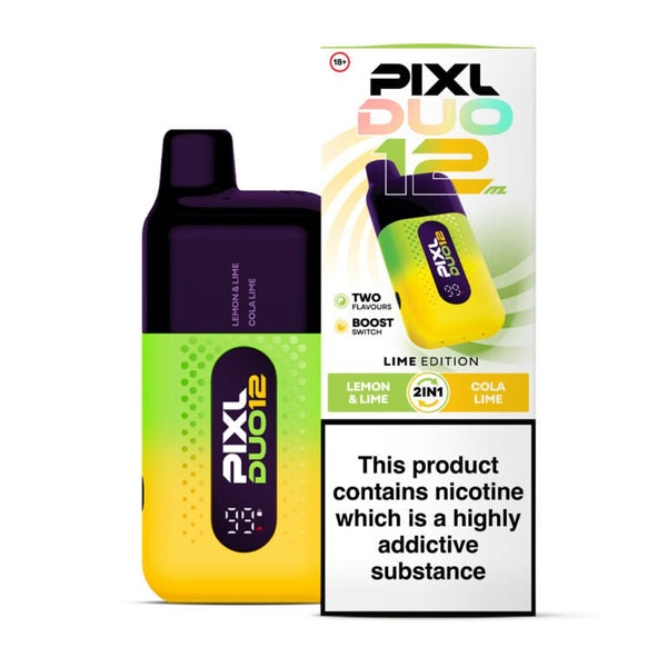 Pixl Duo 6000 Disposable Vape Box of 5 in Lemon & Lime Flavor Available at Vapernest Wholesale