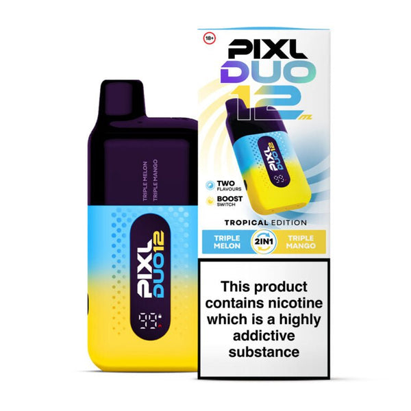 Pixl Duo 6000 Disposable Vape Box of 5 in Triple Melon Flavor Available at Vapernest Wholesale
