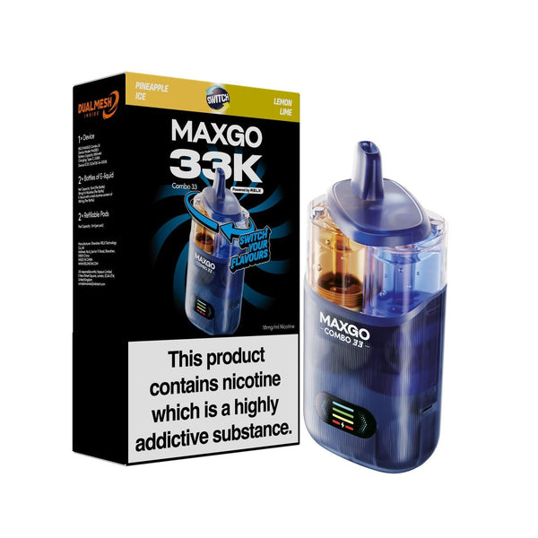 Relx Maxgo Combo 33000 Prefilled Pod Kit - Box of 5 available in Pineapple Ice Flavour at Vapernest Wholesale