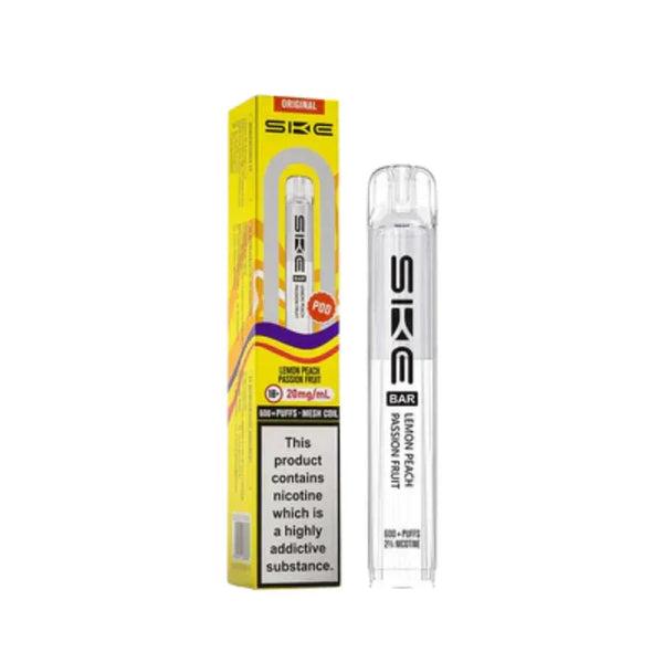 SKE Bar 600 Prefilled Pod box of 10 in Lemon Peach Passion Fruit at Vapernest Wholesale