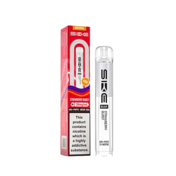 SKE Bar 600 Prefilled Pod box of 10 in Strawberry Burst at Vapernest Wholesale
