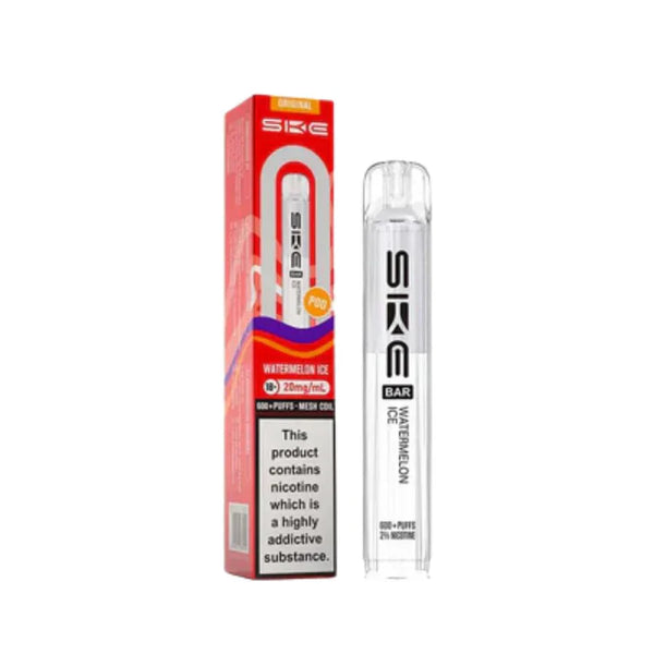 SKE Bar 600 Prefilled Pod box of 10 in Watermelon Ice at Vapernest Wholesale