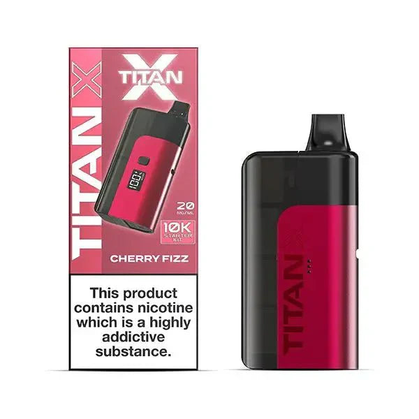 Titan X 10k Prefilled Vape Pod Kit Box of 5 - Cherry Fizz - Vapernest Wholesale