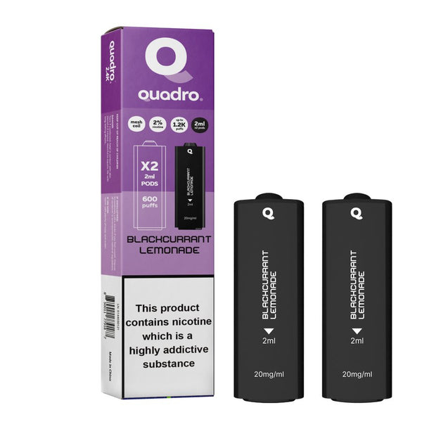 4 in 1 Quadro 2400 Puffs Replacement Pods Box of 10-Blackcurrant Lemonade-vapeukwholesale