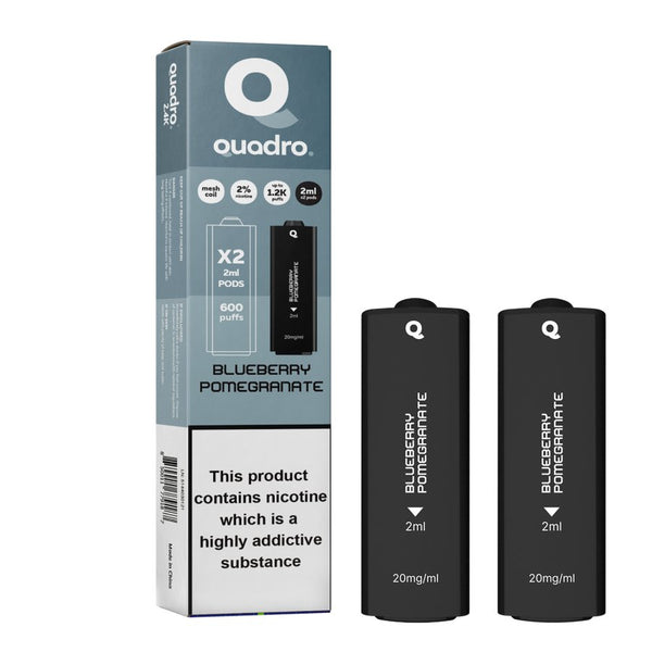 4 in 1 Quadro 2400 Puffs Replacement Pods Box of 10-Blueberry Pomegranate-vapeukwholesale