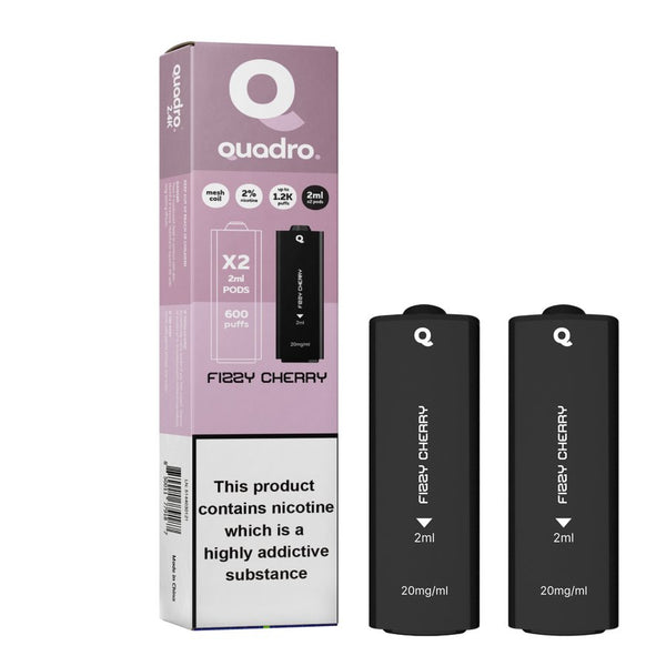 4 in 1 Quadro 2400 Puffs Replacement Pods Box of 10-Fizzy Cherry-vapeukwholesale
