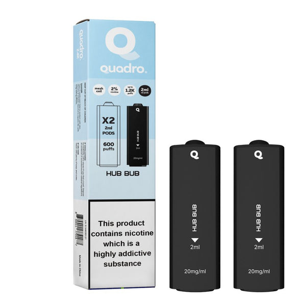 4 in 1 Quadro 2400 Puffs Replacement Pods Box of 10-Huba Bubba-vapeukwholesale