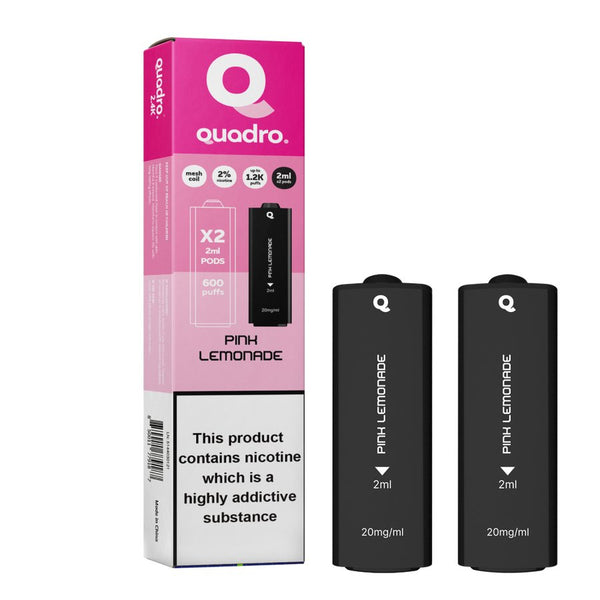 4 in 1 Quadro 2400 Puffs Replacement Pods Box of 10-Pink Lemonade-vapeukwholesale