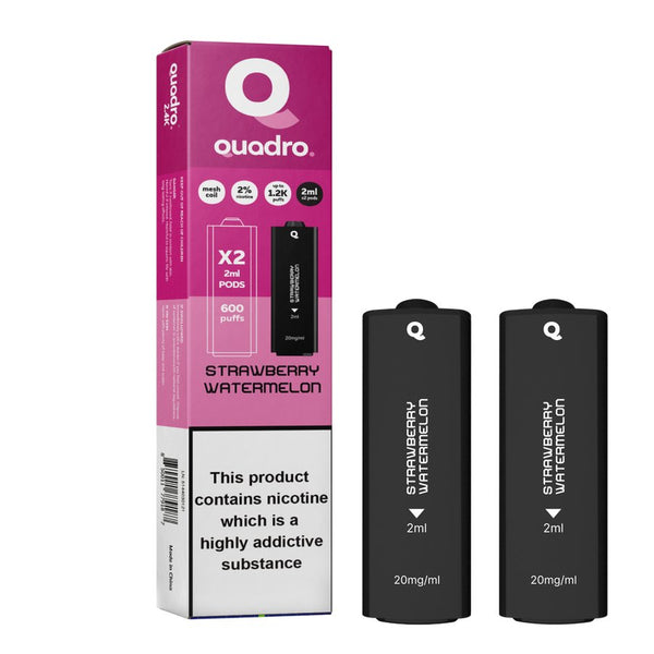 4 in 1 Quadro 2400 Puffs Replacement Pods Box of 10-Strawberry Watermelon-vapeukwholesale
