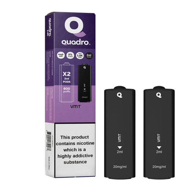 4 in 1 Quadro 2400 Puffs Replacement Pods Box of 10-VMT-vapeukwholesale