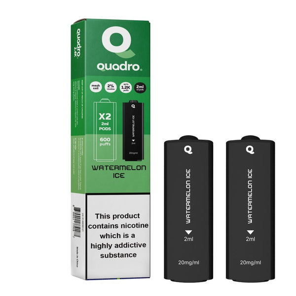 4 in 1 Quadro 2400 Puffs Replacement Pods Box of 10-Watermelon Ice-vapeukwholesale