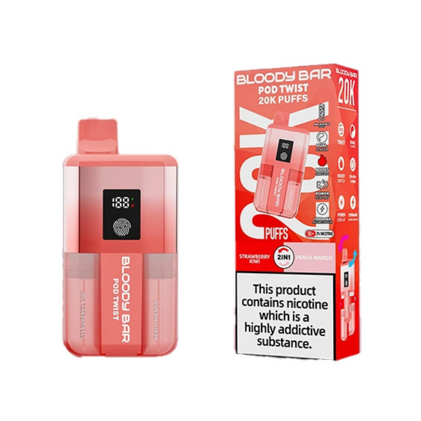Bloody Bar Pod Twist 20K Prefilled Pod Kit Box of 5 in Strawberry Kiwi at Vapernest Wholesale