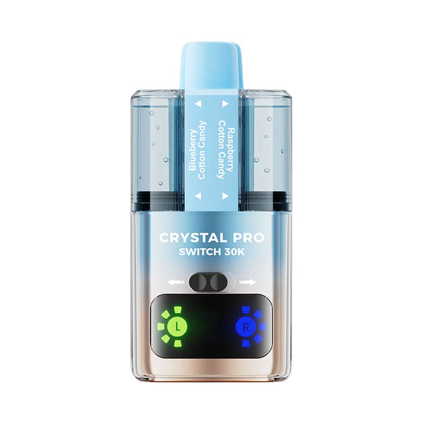 Crystal Pro Switch 30K Puffs Prefilled Pod Kit Box of 5 - Raspberry Cotton Candy and Bluberry Cotton Candy at Vapernest Wholesale