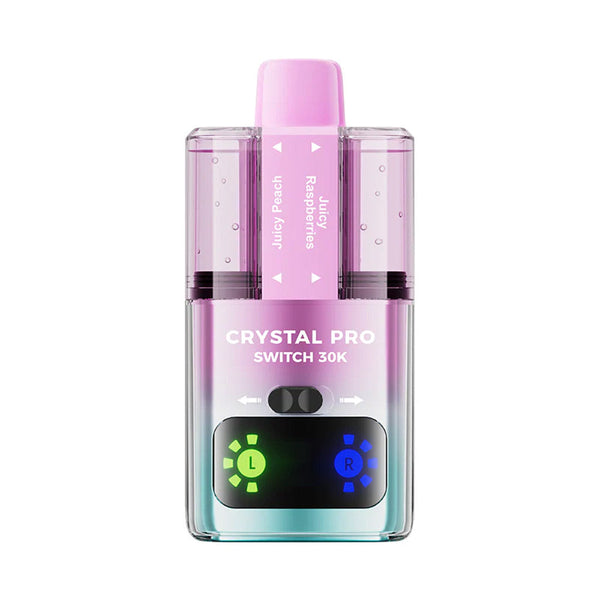 Crystal Pro Switch 30K Puffs Prefilled Pod Kit Box of 5 - Huicy Raspberry and Juicy Peach at Vapernest Wholesale