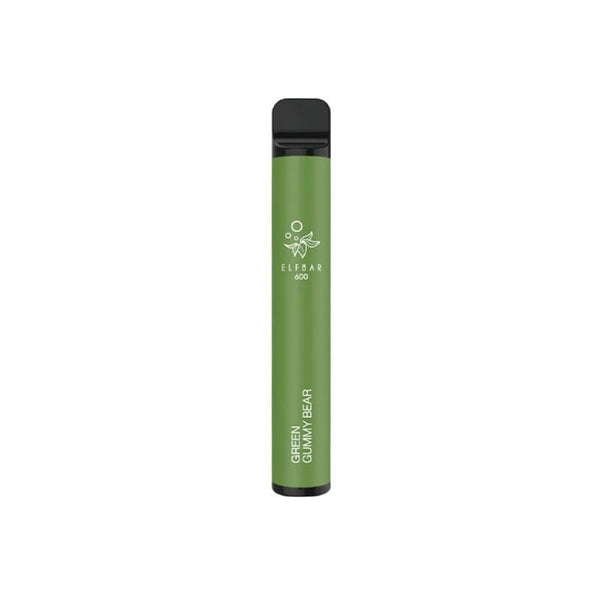 Elf Bar 600 Disposable Kit 20 MG | 10 Pack | vapeukwholesale - Green Gummy Bear (Reduced Price) - vapeukwholesale
