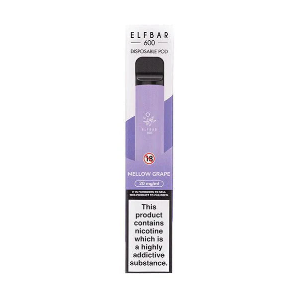 Elf Bar 600 Disposable Kit 20 MG | 10 Pack | vapeukwholesale - Mellow Grape *New* - vapeukwholesale