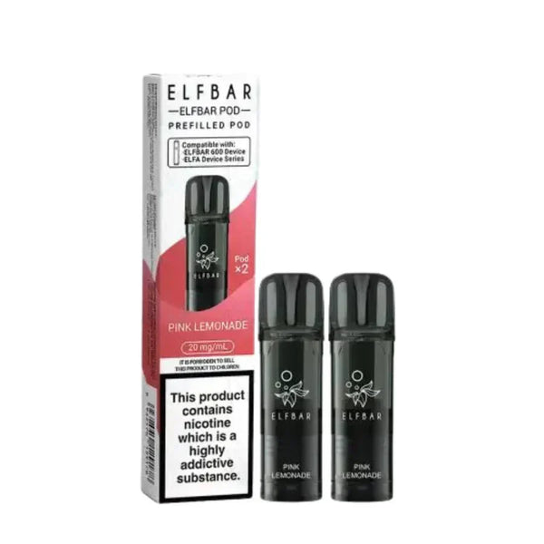 Elf Bar 600 Prefilled Pods - Box of 10 in Pink Lemonade Flavour at UK Vaper Wholesale