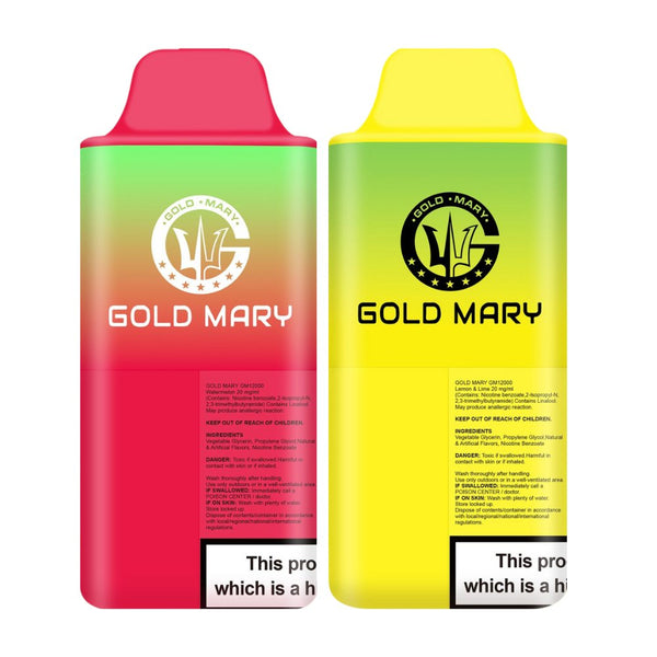 Gold Mary 12000 Puffs Disposable Vape Box of 5 - Apple Peach/Red Apple Ice - vapeukwholesale
