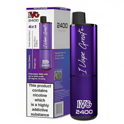 IVG 2400 Puffs 4 in 1 Prefilled Pod kit - Box of 5 Available in Fizzy Cherry Flavor at Vapernest Wholesale