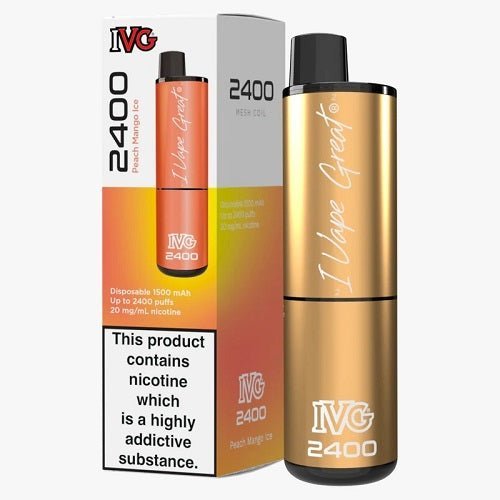 IVG 2400 Puffs 4 in 1 Prefilled Pod kit - Box of 5 Available in Peach Mango Ice Flavor at Vapernest Wholesale