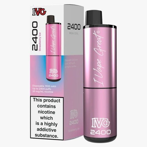 IVG 2400 Puffs 4 in 1 Prefilled Pod kit - Box of 5 Available in Strawberry Ice Flavor at Vapernest Wholesale