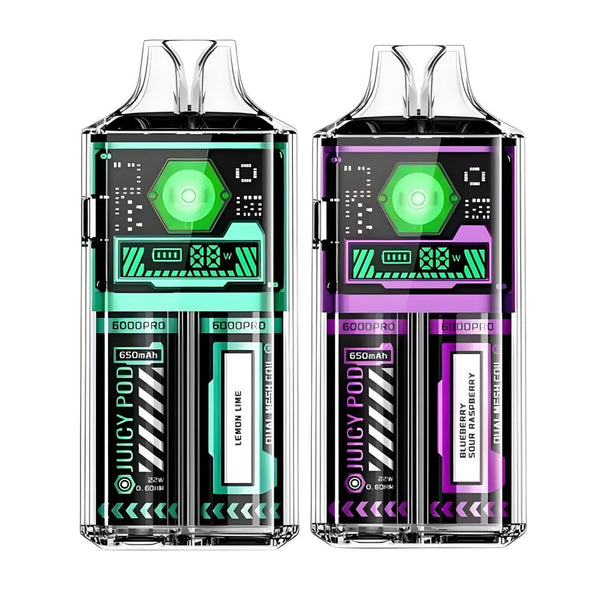 Juicy Pod Good Pro 6000 Puffs Disposable Vape - Box of 5 - Blue Razz Lemon - vapeukwholesale
