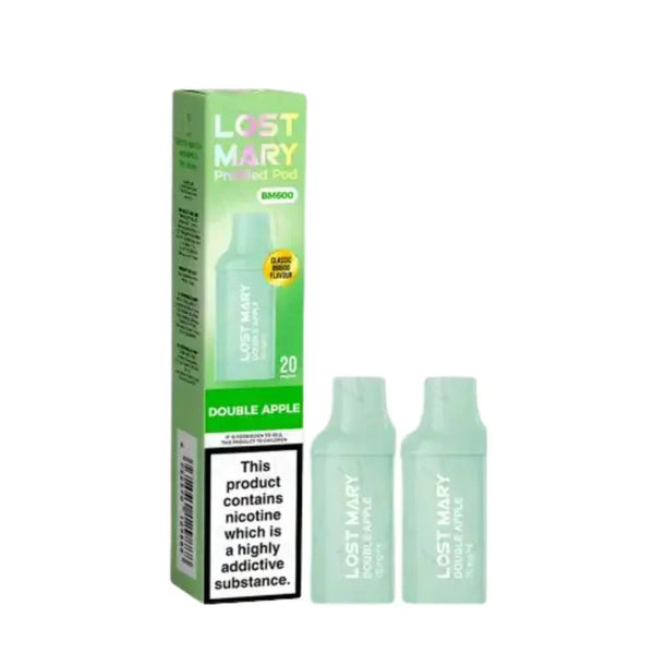 Lost Mary BM600 Prefilled Pods box of 10 in Double Apple Flavour at Vapernest Wholesale