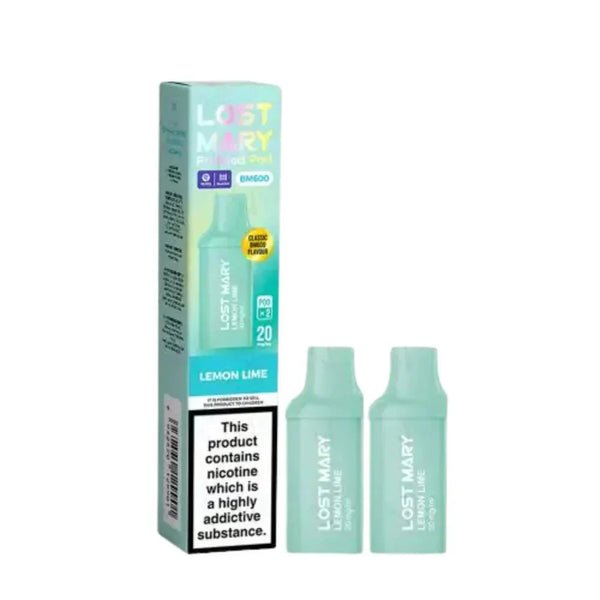 Lost Mary BM600 Prefilled Pods box of 10 in Lemon Lime Flavour at Vapernest Wholesale