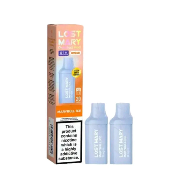 Lost Mary BM600 Prefilled Pods box of 10 in Marybull Ice Flavour at Vapernest Wholesale