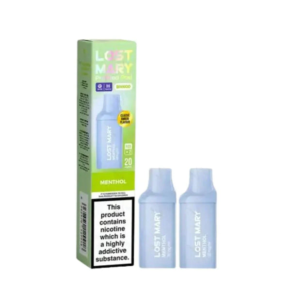 Lost Mary BM600 Prefilled Pods box of 10 in Menthol Flavour at Vapernest Wholesale