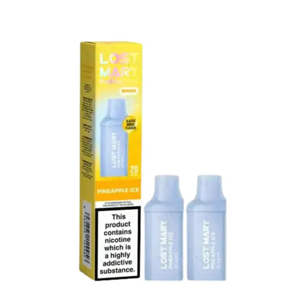 Lost Mary BM600 Prefilled Pods box of 10 in Pineapple ice Flavour at Vapernest Wholesale