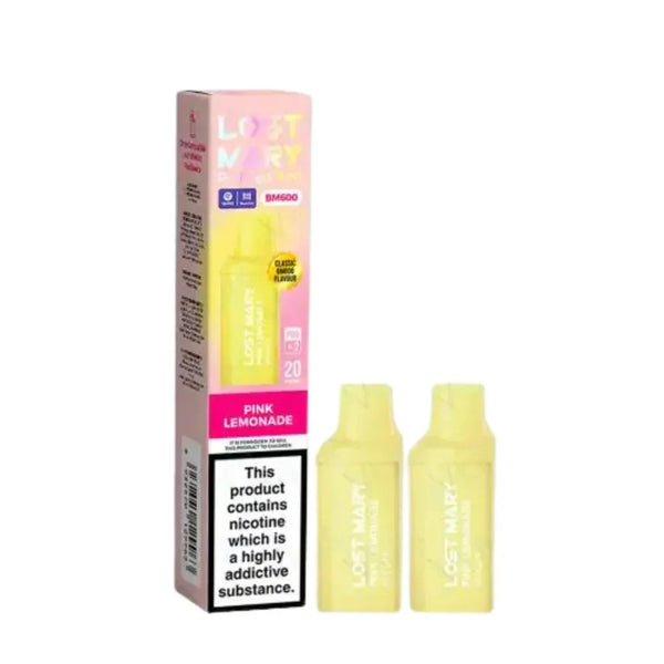 Lost Mary BM600 Prefilled Pods box of 10 in Pink Lemonade Flavour at Vapernest Wholesale