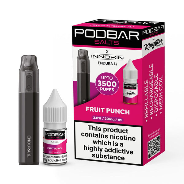 Podbar Salts + Innokin Endura S1 Pod Kit - Box of 5-10mg-vapeukwholesale