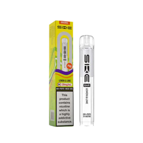 SKE Bar 600 Prefilled Pod box of 10 in Lemon & Lime at Vapernest Wholesale