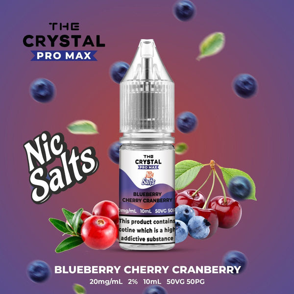 The Crystal Pro Max Hayati Nic Salts 10ml Box of 10 - Blueberry Cherry Cranberry