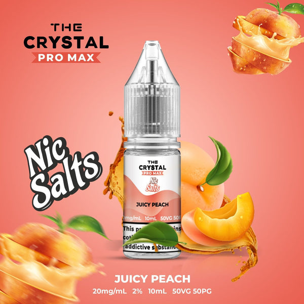 The Crystal Pro Max Hayati Nic Salts 10ml Box of 10-Juicy Peach