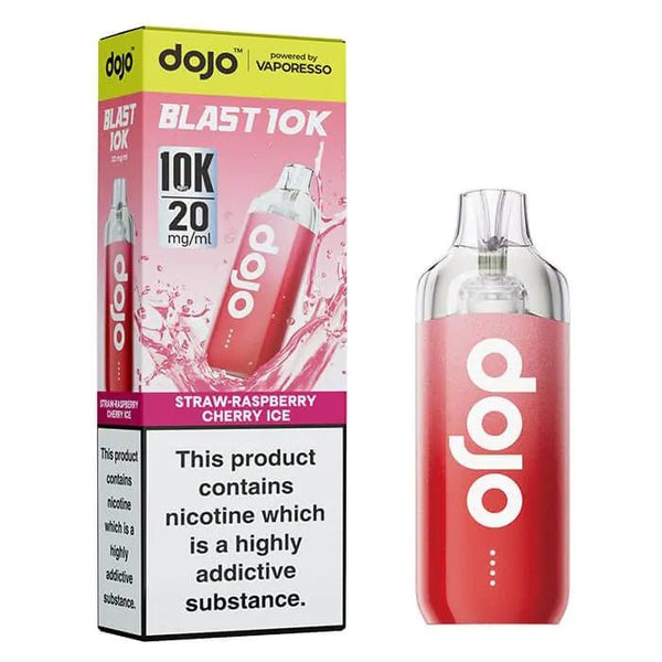 Vaporesso Dojo Blast 10k Prefilled Pod Vape Kit - Box of 5 in Straw-Raspberry Cherry Ice Flavour at Vapernest Wholesale
